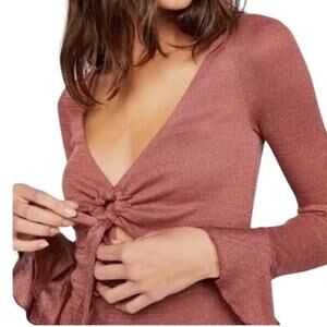 Free People Intimately Free Cut Out Knit Top Size Small